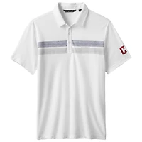 Men's TravisMathew White Cleveland Guardians Top Recruit Tri-Blend Polo