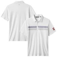 Polo tri-blend blanc Top Recruit des Cleveland Guardians pour homme TravisMathew