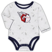Ensemble bonnet et pantalon à pieds bleu marine/blanc Cleveland Guardians Dream Team pour nouveau-né bébé