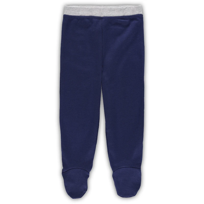 Ensemble bonnet et pantalon à pieds bleu marine/blanc Cleveland Guardians Dream Team pour nouveau-né bébé