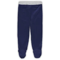 Ensemble bonnet et pantalon à pieds bleu marine/blanc Cleveland Guardians Dream Team pour nouveau-né bébé