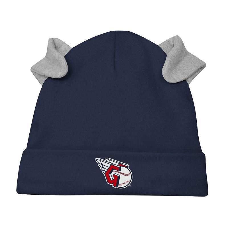 Ensemble bonnet et pantalon à pieds bleu marine/blanc Cleveland Guardians Dream Team pour nouveau-né bébé