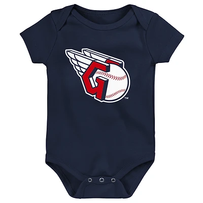 Body bleu marine avec logo de l'équipe principale des Cleveland Guardians pour nouveau-né et bébé