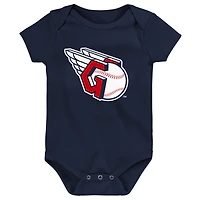 Body bleu marine avec logo de l'équipe principale des Cleveland Guardians pour nouveau-né et bébé