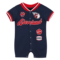 Newborn Outerstuff Navy Cleveland Guardians Pinch Coverall