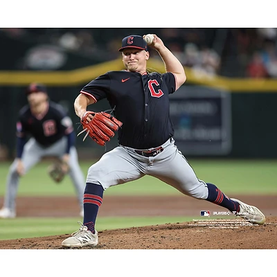 Parker Messick Cleveland Guardians Unsigned MLB Debut Pitching Photograph