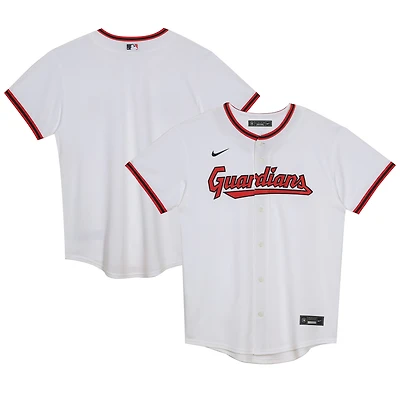 Maillot blanc vierge à domicile des Cleveland Guardians pour enfants d'âge préscolaire