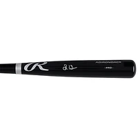 Batte de baseball professionnelle Rawlings noire autographiée par Steven Kwan, Cleveland Guardians