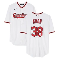 Maillot réplique blanc Nike autographié de Steven Kwan, Cleveland Guardians