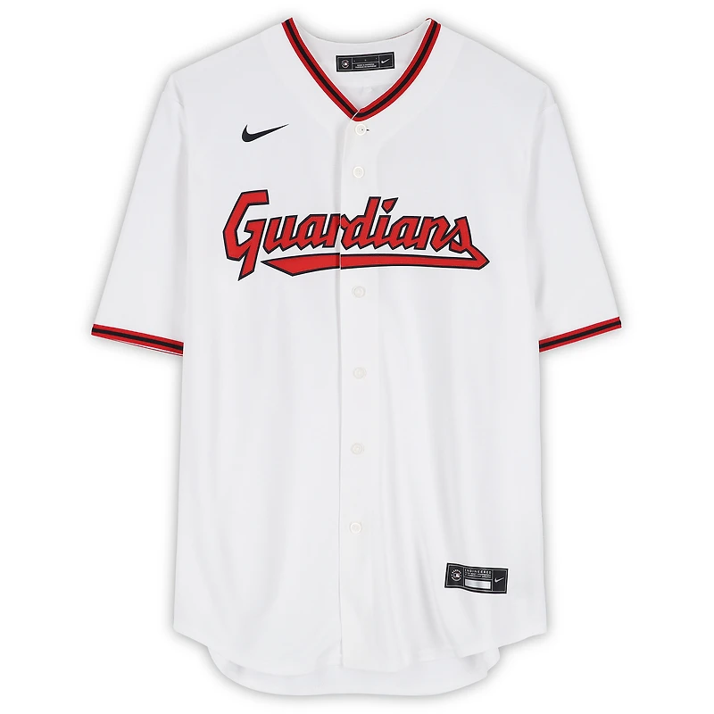 Maillot réplique blanc Nike autographié de Steven Kwan, Cleveland Guardians