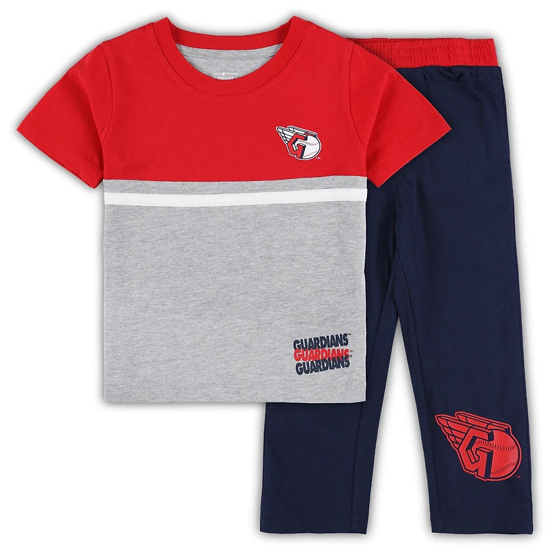 Ensemble t-shirt et pantalon Cleveland Guardians pour tout-petit, bleu marine rouge