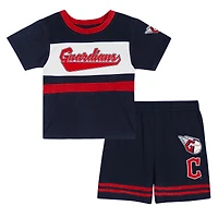 Ensemble t-shirt et short bleu marine Cleveland Guardians Bonus Ball pour tout-petit