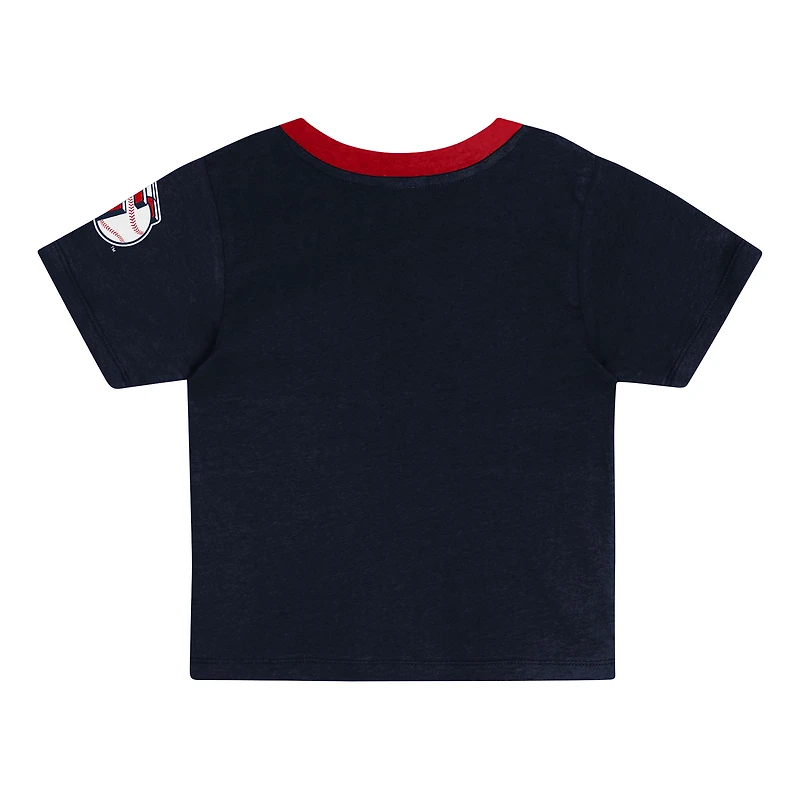 Ensemble t-shirt et short bleu marine Cleveland Guardians Bonus Ball pour tout-petit