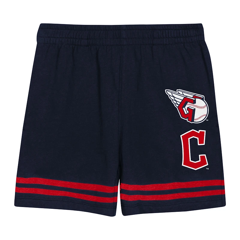 Ensemble t-shirt et short bleu marine Cleveland Guardians Bonus Ball pour tout-petit