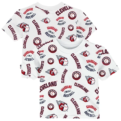 Toddler Outerstuff  White Cleveland Guardians Run Down T-Shirt