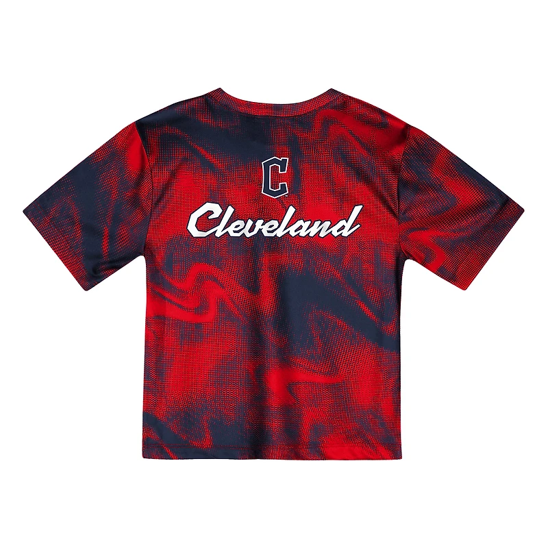 Toddler Red/Navy Cleveland Guardians Pinch Hitter Infielder T-Shirt & Shorts Set