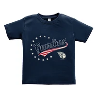 Toddler Soft as a Grape Navy Cleveland Guardians Americana T-Shirt