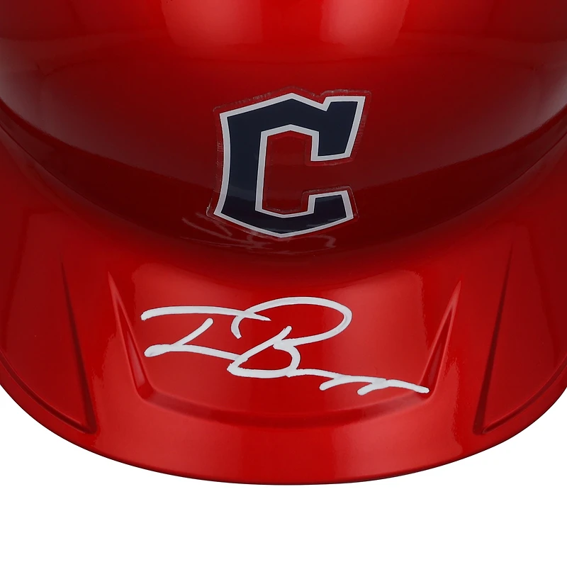 Réplique du casque de frappeur chromé alternatif autographié par Travis Bazzana des Cleveland Guardians