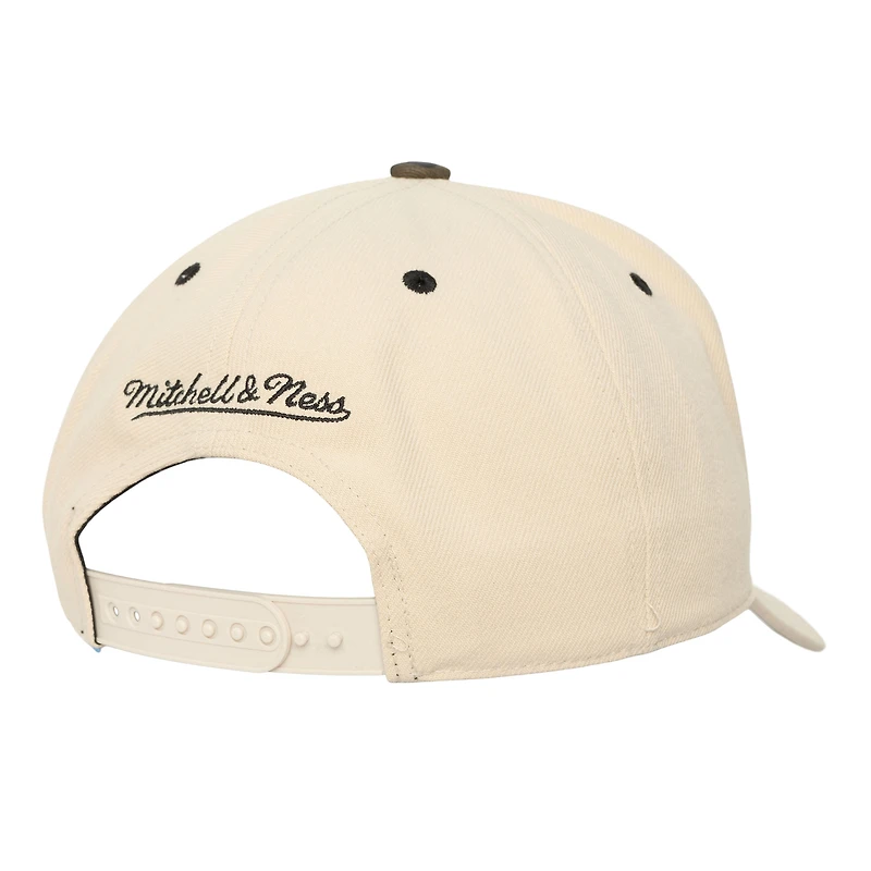 Unisex Mitchell & Ness Cream Cleveland Guardians Camo Logo Pro Crown Snapback Hat