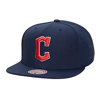Unisex Mitchell & Ness  Navy Cleveland Guardians Side Logo Snapback Hat