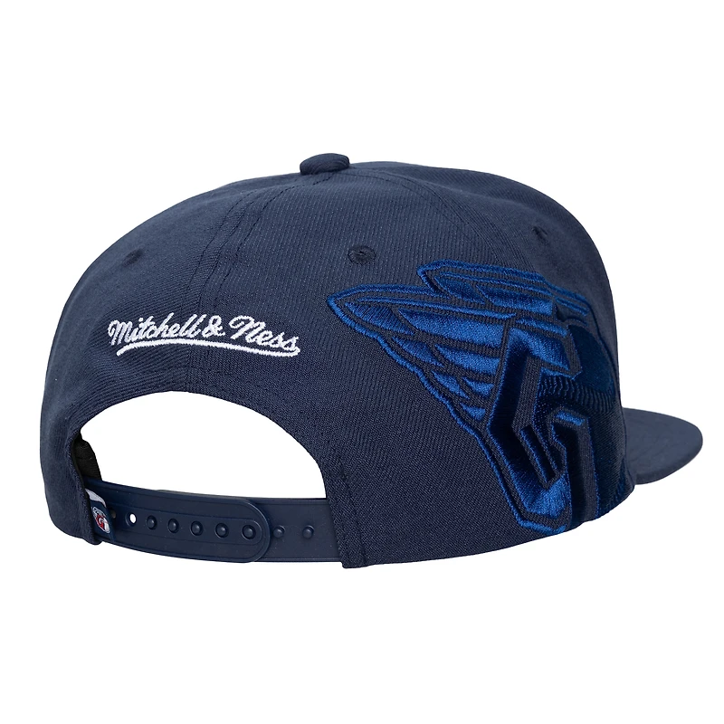Unisex Mitchell & Ness  Navy Cleveland Guardians Side Logo Snapback Hat
