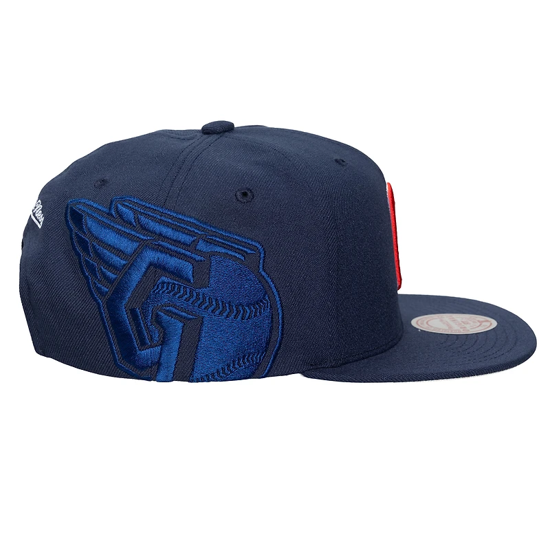 Unisex Mitchell & Ness  Navy Cleveland Guardians Side Logo Snapback Hat