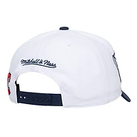 Casquette unisexe Mitchell & Ness blanche/marine Cleveland Guardians XL Script Pro Crown ajustable