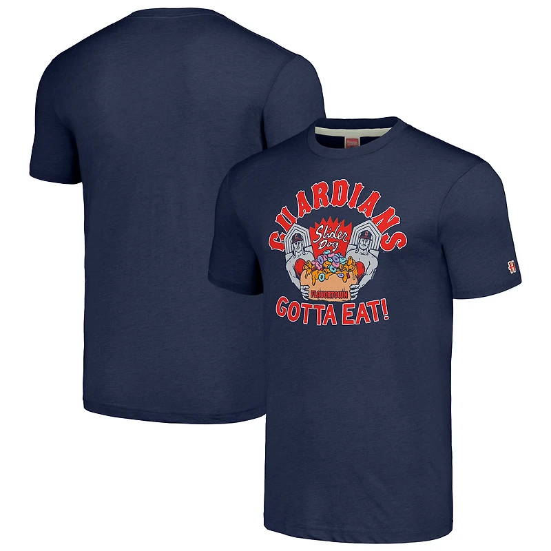 T-shirt triple mélange unisexe MLB x Guy Fieri's Flavortown Navy Cleveland Guardians