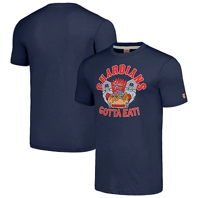 T-shirt triple mélange unisexe MLB x Guy Fieri's Flavortown Navy Cleveland Guardians
