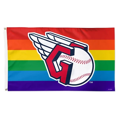 Drapeau de luxe WinCraft Cleveland Guardians 91 x 152 cm (3 pi x 5 pi) à une face, fierté de l'équipe