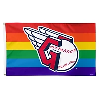 Drapeau de luxe WinCraft Cleveland Guardians 91 x 152 cm (3 pi x 5 pi) à une face, fierté de l'équipe