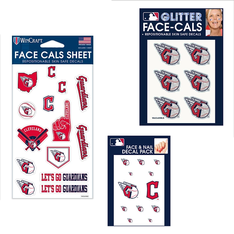 WinCraft Cleveland Guardians 4" x 7" Waterless Tattoos Set