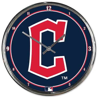 WinCraft Cleveland Guardians Round Chrome Team Wall Clock