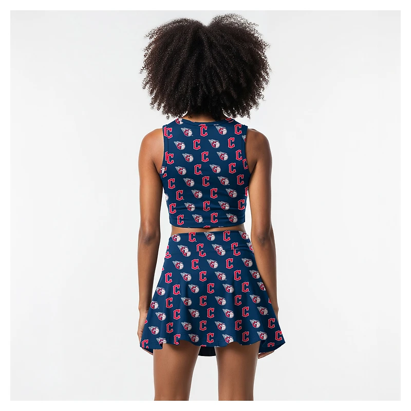 Ensemble débardeur et jupe-short en tricot bleu marine Cleveland Guardians de Concepts Sport pour femme