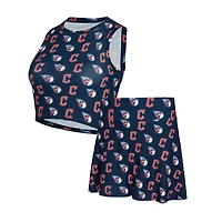 Ensemble débardeur et jupe-short en tricot bleu marine Cleveland Guardians de Concepts Sport pour femme