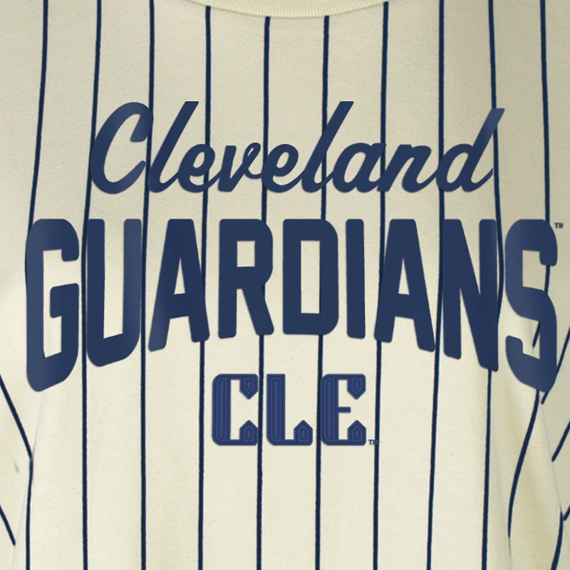 T-shirt court à rayures fines City Connect Multiplier Cleveland Guardians New Era pour femme