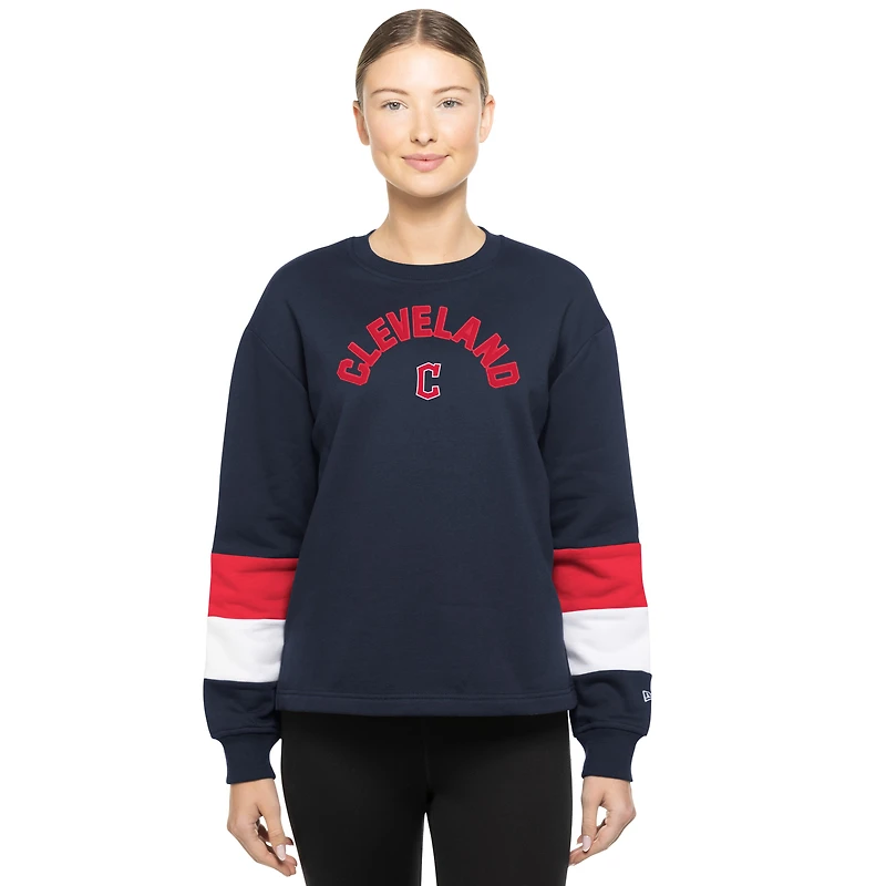 Sweat-shirt à enfiler bleu marine Cleveland Guardians Game Day Color pour femme de New Era