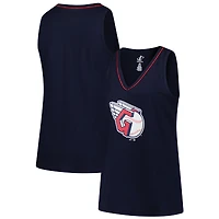 Women's Profile  Navy Cleveland Guardians Plus Sized Stellar Win V-Neck Tank Top