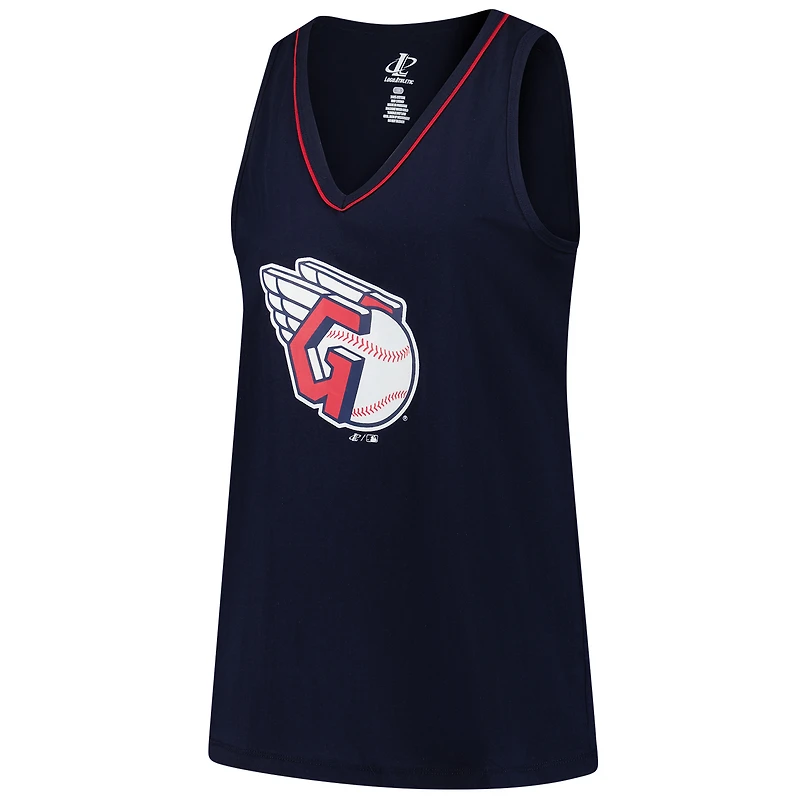 Women's Profile Navy Cleveland Guardians Plus Sized Stellar Win V-Neck Tank Top