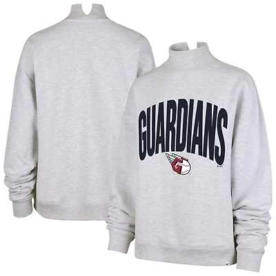 Women's '47 Heather Gray Cleveland Guardians Subtle Muse Mock Neck Sweatshirt
