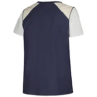 T-shirt Henley '47 bleu marine/gris pour femmes, Cleveland Guardians, taille plus