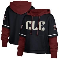 Sweat à capuche court City Connect « 47 » bleu marine pour femme des Cleveland Guardians