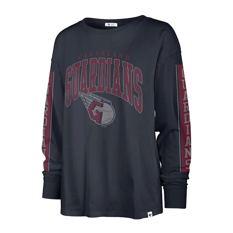 T-shirt à manches longues pour femme '47 Navy Cleveland Guardians Statement