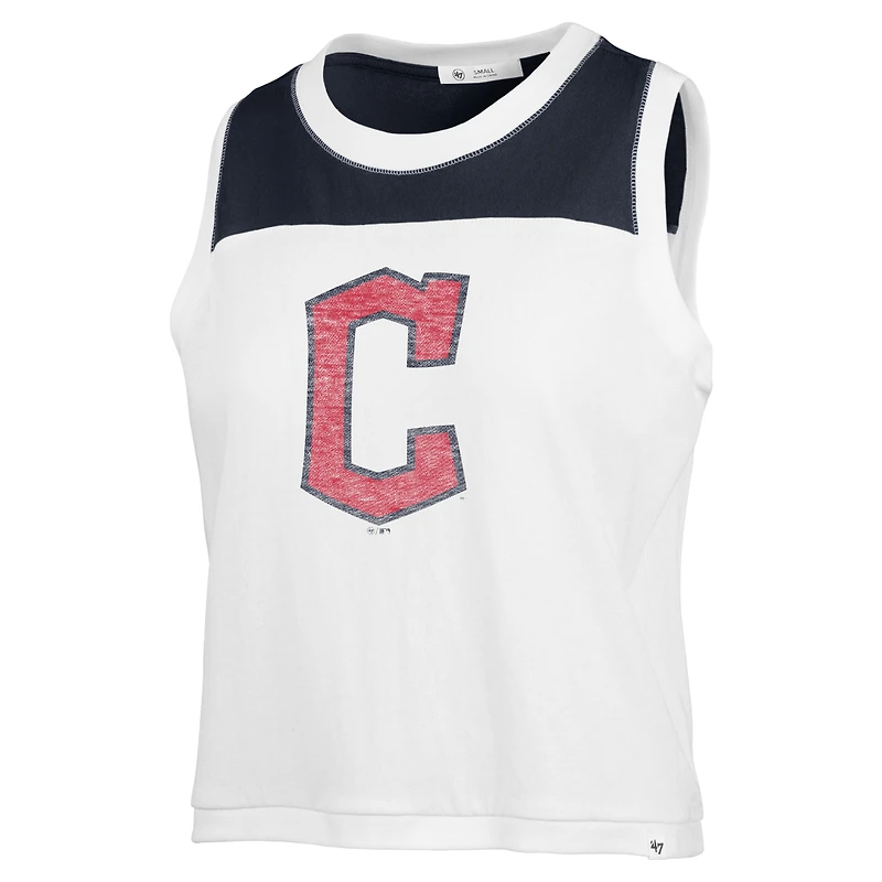 Débardeur blanc '47 pour femmes des Cleveland Guardians Premier Zoey à la taille