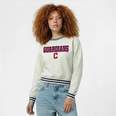Women's Champion  Cream Cleveland Guardians Reverse Weave Sweatshirt