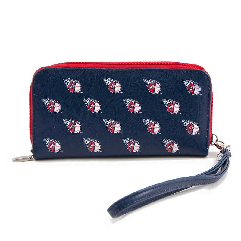 Portefeuille zippé à poignet Cleveland Guardians pour femme