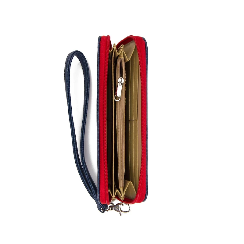 Portefeuille zippé à poignet Cleveland Guardians pour femme