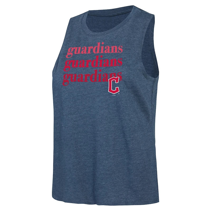 Ensemble de nuit Concepts Sport Charcoal/Navy Cleveland Guardians Meter Muscle Tank et pantalon pour femmes