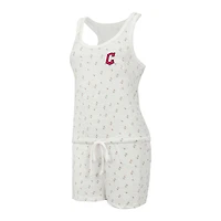 Combishort en tricot Concepts Sport crème Cleveland Guardians Gardner Hacci pour femmes