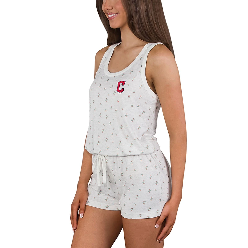 Combishort en tricot Concepts Sport crème Cleveland Guardians Gardner Hacci pour femmes